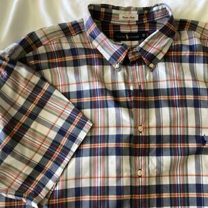 Men’s Ralph Lauren Indian Madras Plaid Short Sleeve Button Down SZ 3XB